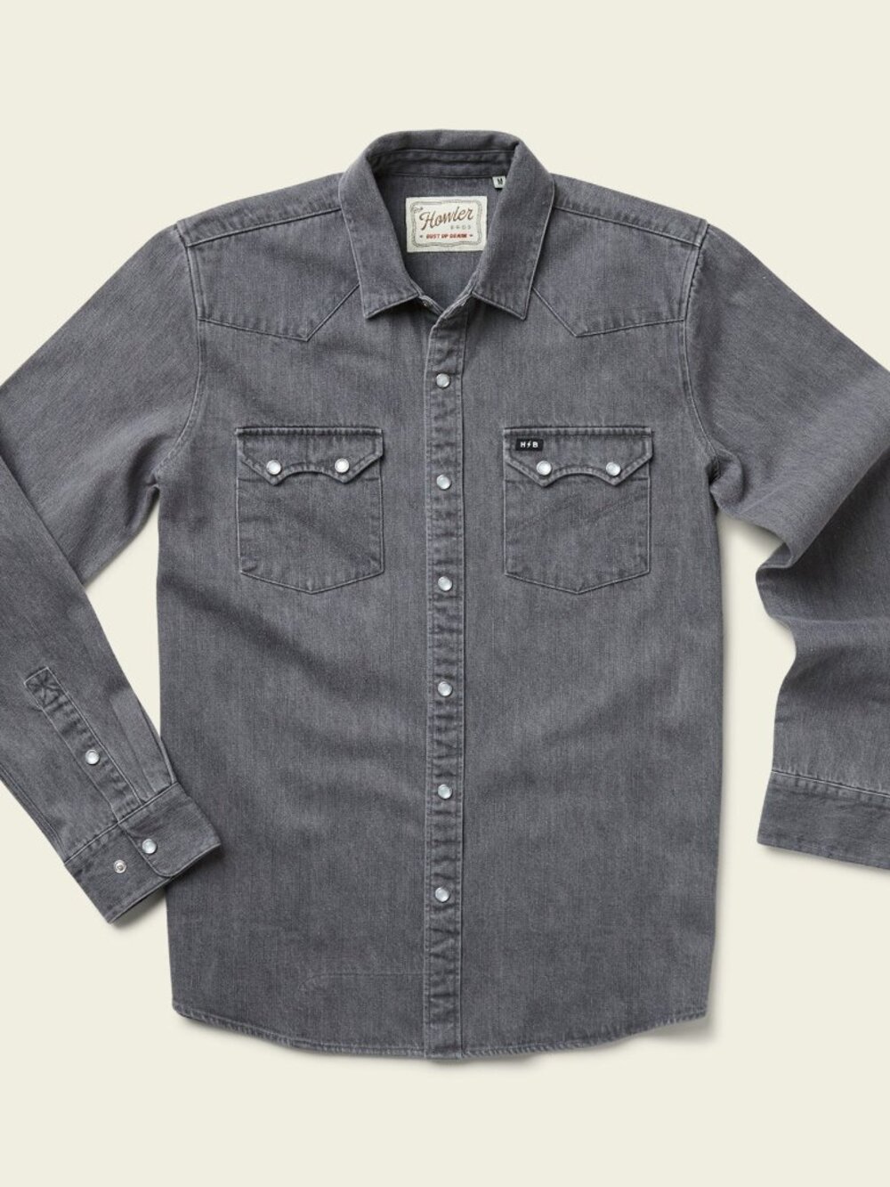 Howler Bros Dust Up Denim Snapshirt - Jovi Grey Wash (L)